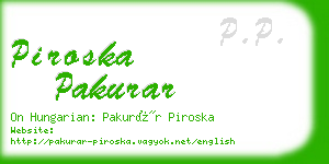 piroska pakurar business card